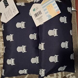 Set of 2 Lumbar Cushions - ✨️NWT✨️ - White & Blue Adirondack Print